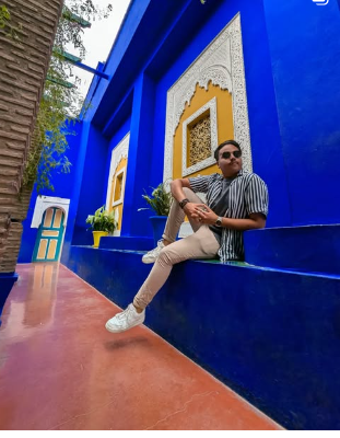 Blue courtyard, Morocco